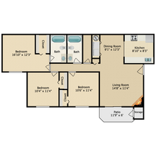 3 Bed 2 Bath H106 floor plan